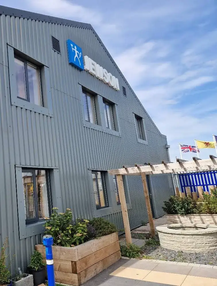 Professional commercial window cleaning on an office building