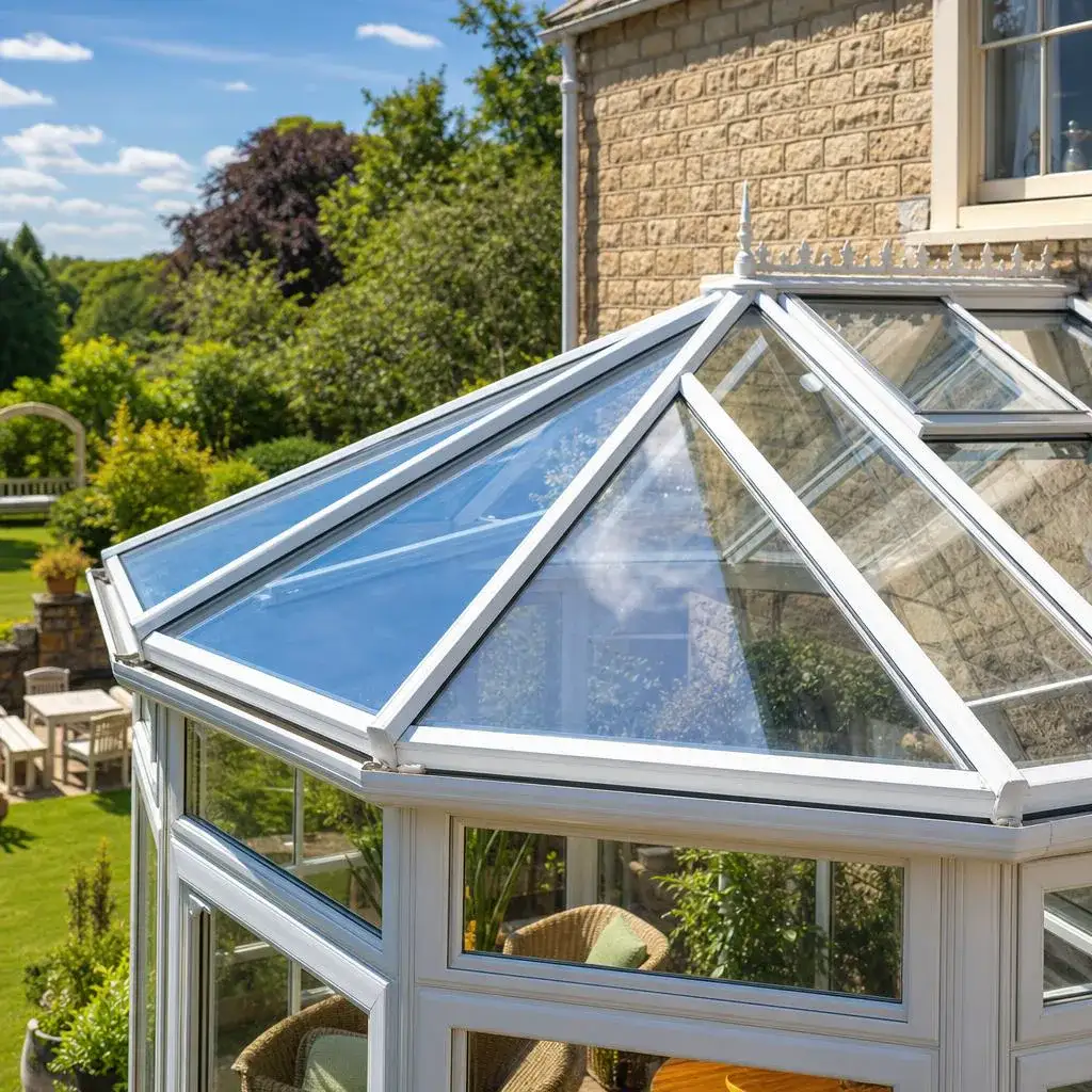Sparkling clean conservatory roof after professional cleaning